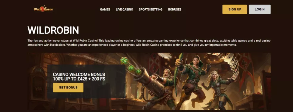 Wildrobin Casino Bonus 275% bis 2.400 Euro und 360 Freispiele